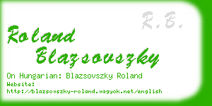 roland blazsovszky business card